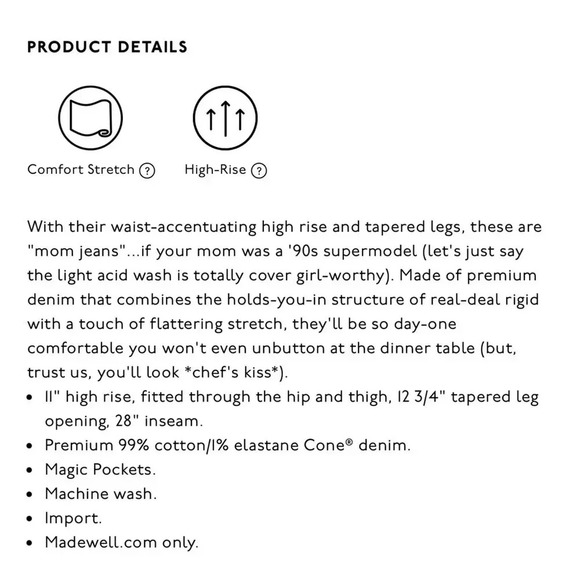 Madewell Torrance Wash The Perfect Vintage Jeans Size 28 - Picture 14 of 15